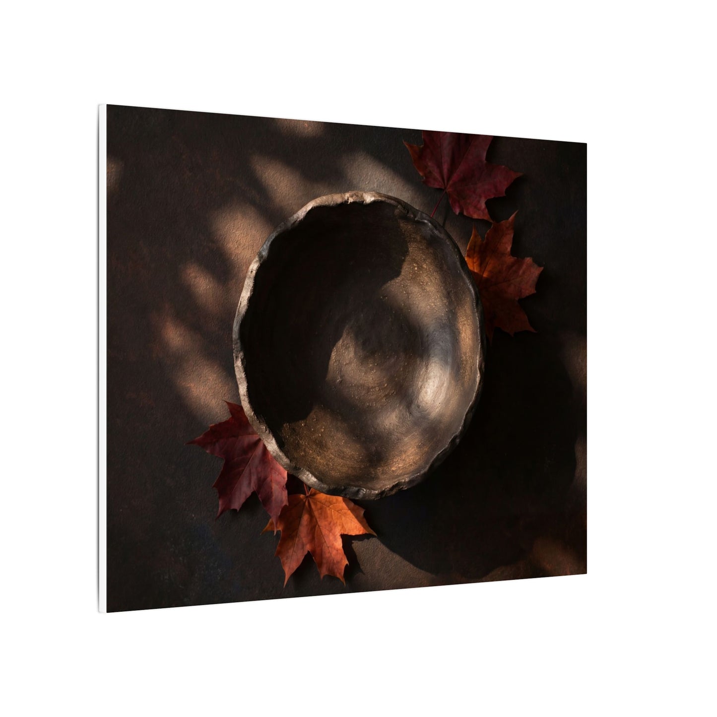 Ceramic Bowl Canvas Art | Autumn Dark Japandi Dark Texture Art