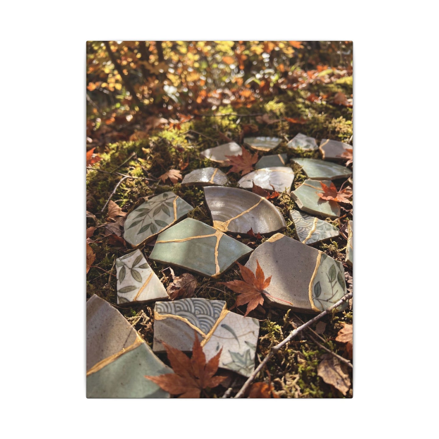Broken Pottery Japanese Pattern Canvas Art | Elegant Japandi Art