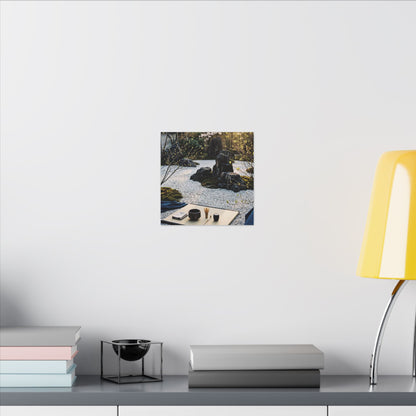 Zen Tea Ceremony in Golden Hour | Karesansui Canvas Art
