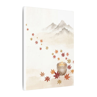 Earthy Mountain Mist Canvas Art - Japanese Pattern Japandi