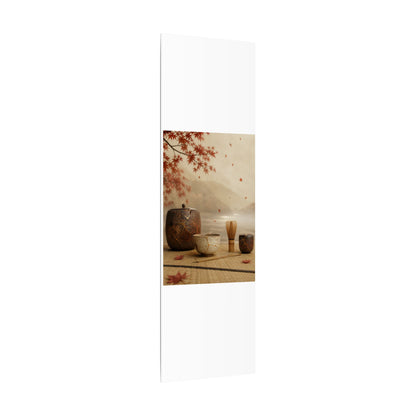 Tea Ceremony Canvas Art | Autumn Kintsugi Gold Vein Art