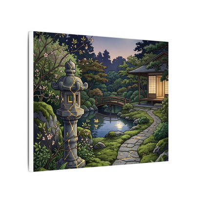 Spring Moonlit Garden Gold Vein Canvas Art | Resilient Decor
