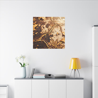 Kintsugi Rust Patina in Golden Hour | Gold Vein Canvas Art