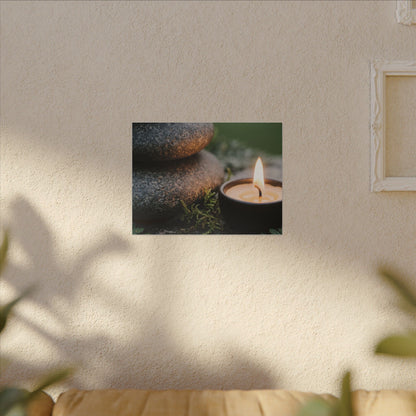 Warm River Stones Canvas Art - Japanese Pattern Japandi