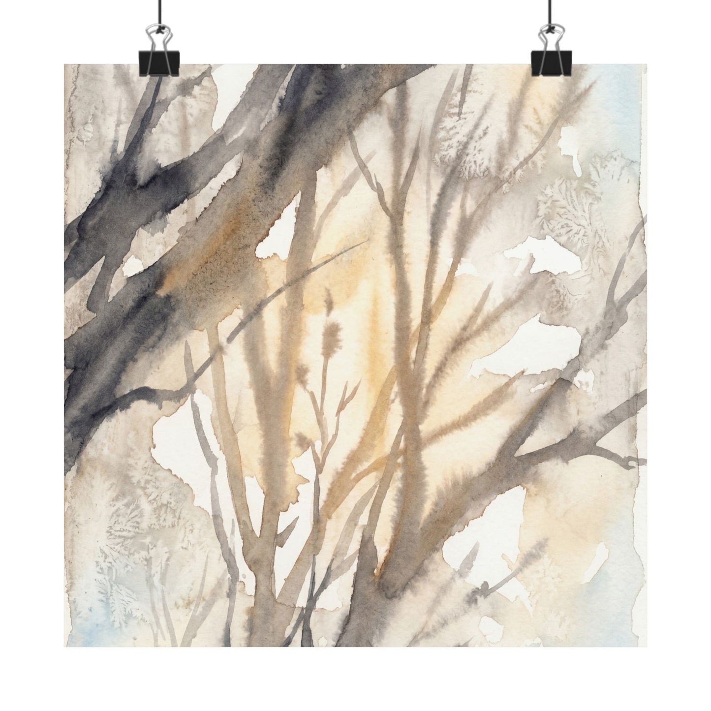 Ma Shadow Play Wall Art Print - Japandi Watercolor