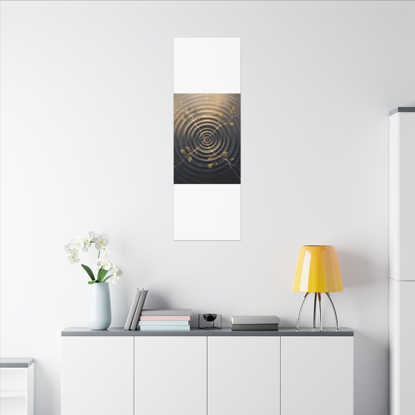 Kanso Water Ripple Canvas Art - Kintsugi Gold Vein