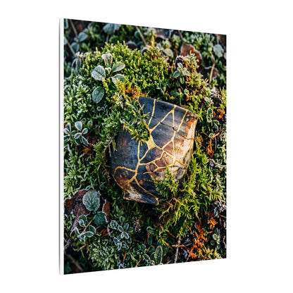 Artful Moss Close Up Canvas Art - Gold Repair Kintsugi