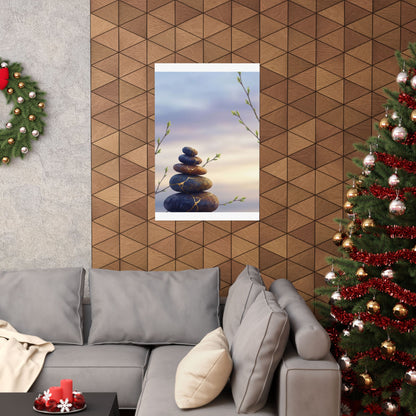 Spring River Stones Gold Vein Wall Art Print | Beautiful Decor