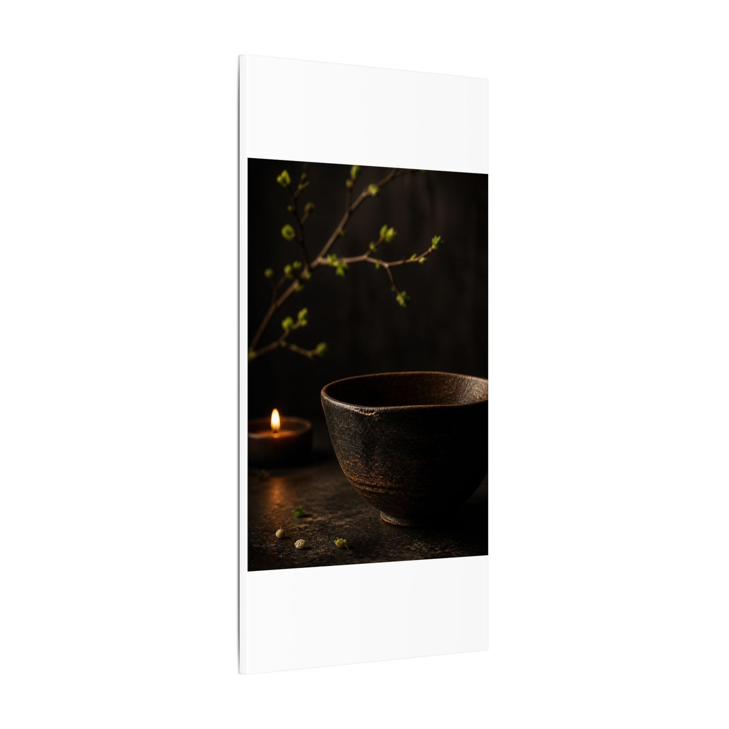 Moody Ceramic Bowl Canvas Art - Shadow Zen Dark Japandi