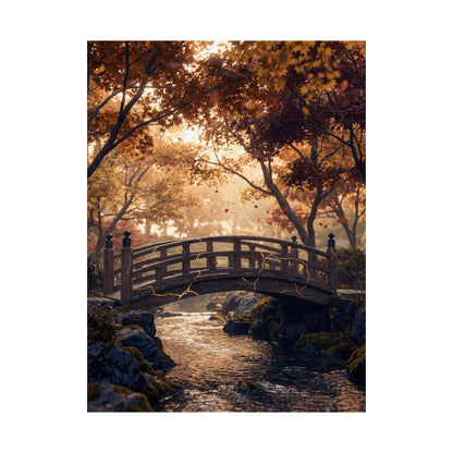 Philosophical Wooden Bridge Wall Art Print - Gold Vein Kintsugi