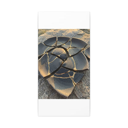 Broken Pottery Winter Canvas Art | Kintsugi Resilient Design
