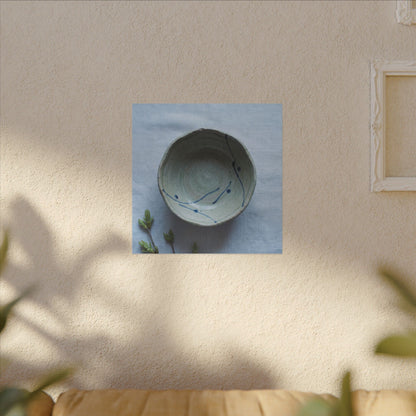 Spring Ceramic Bowl Minimal Line Canvas Art | Warm Decor