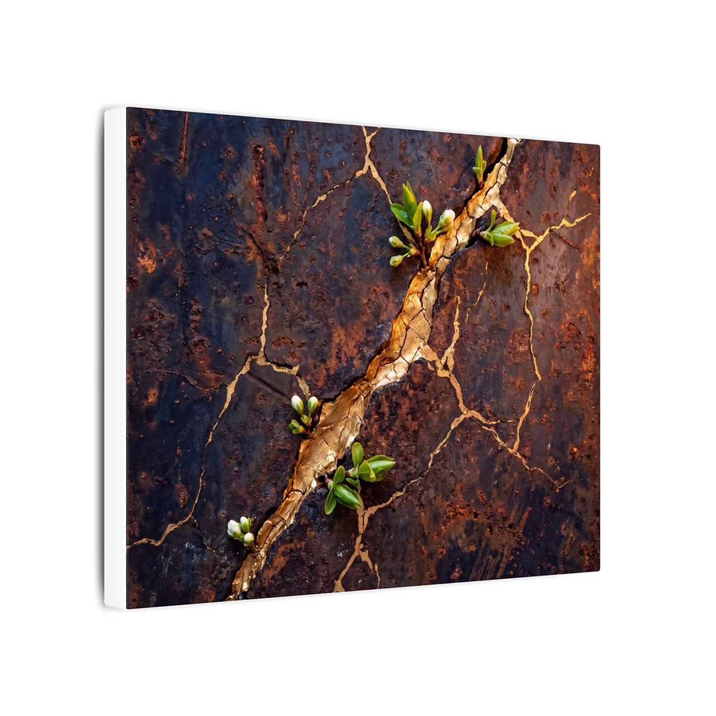 Rust Patina Spring Canvas Art | Kintsugi Resilient Design