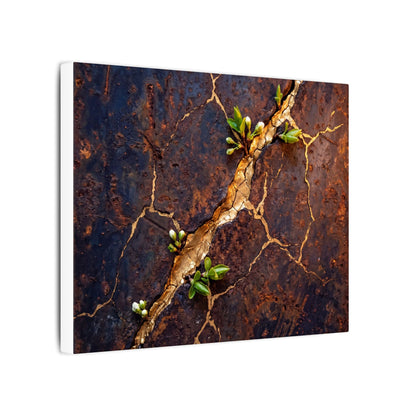 Rust Patina Spring Canvas Art | Kintsugi Resilient Design