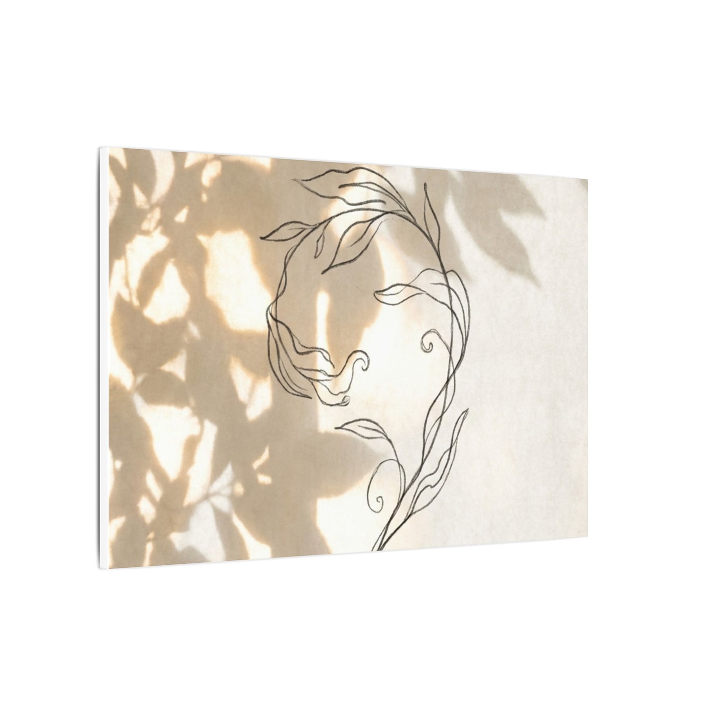 Warm Shoji Screen Canvas Art - Minimal Line Japandi