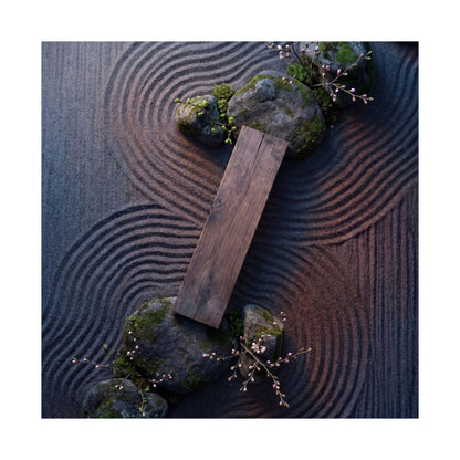 Rock Garden Moody Minimal Wall Art Print | Moody Dark Japandi Art