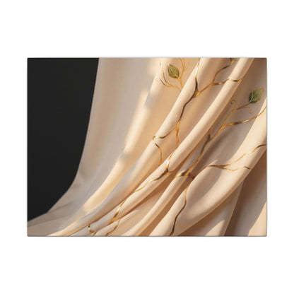 Golden Hour Silk Drape Canvas Art - Kintsugi Fukinsei