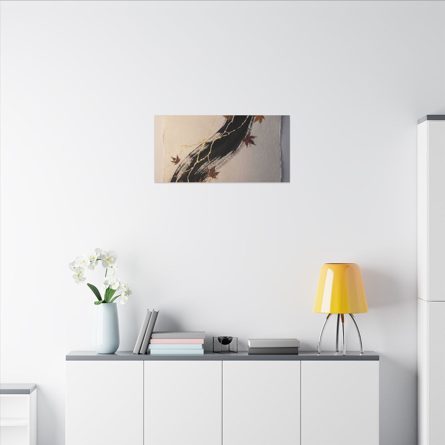 Dawn Ink Brushstroke Canvas Art - Kintsugi Ma