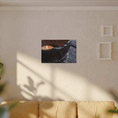 Atmospheric Ceramic Bowl Canvas Art - Moody Minimal Dark Japandi