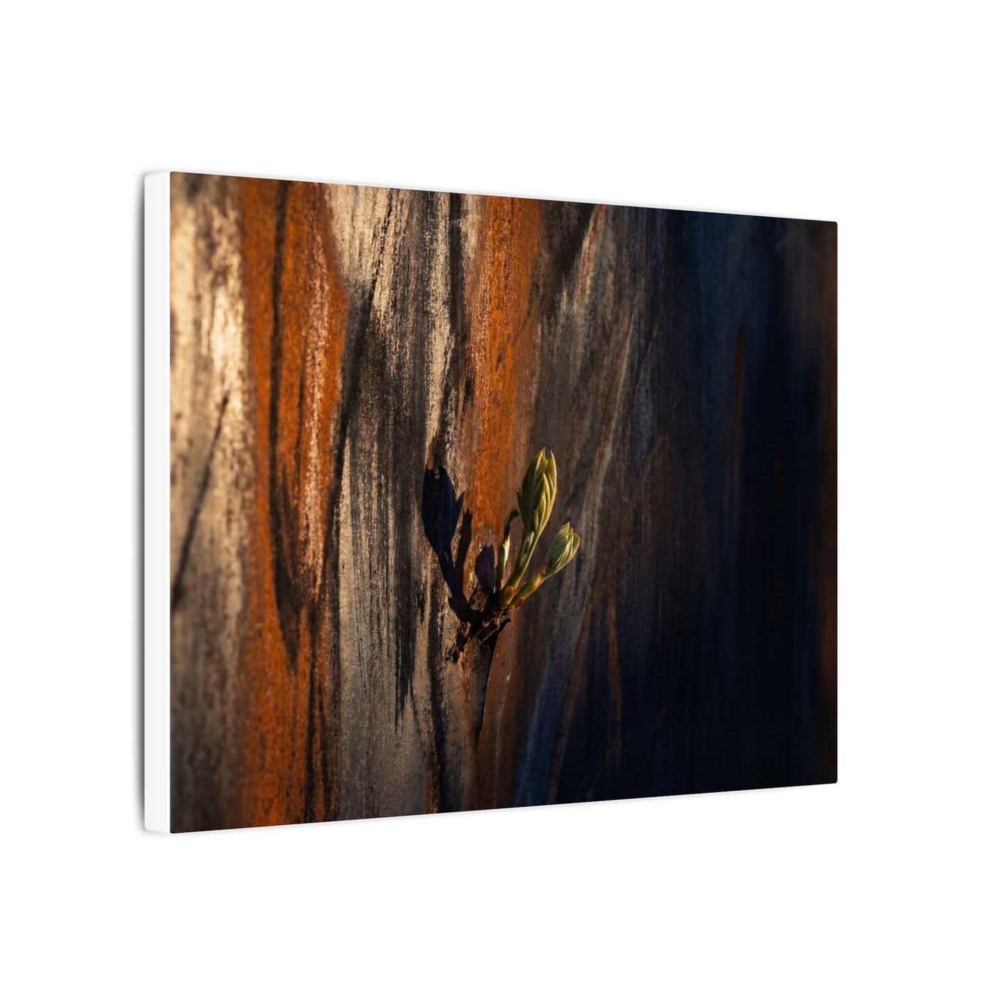 Rust Patina Charcoal Ink Canvas Art | Moody Dark Japandi Art