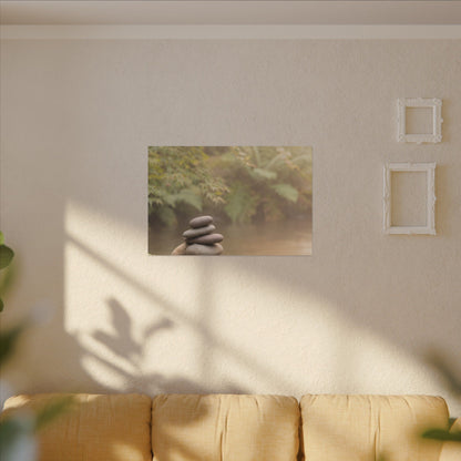 Cozy River Stones Canvas Art - Japanese Pattern Japandi