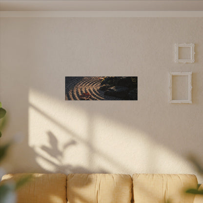 Rock Garden Moody Minimal Canvas Art | Bold Dark Japandi Art