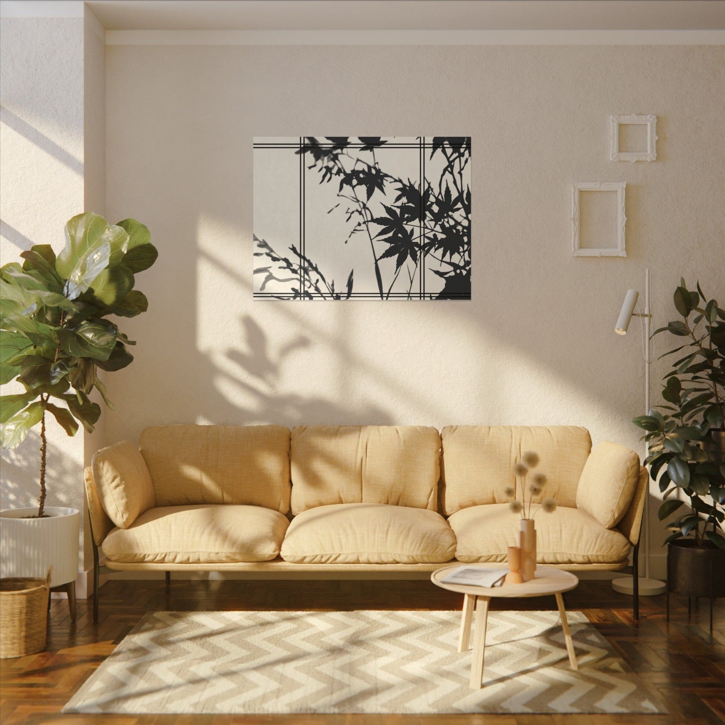 Shoji Screen Canvas Art | Summer Japandi Minimal Line Art