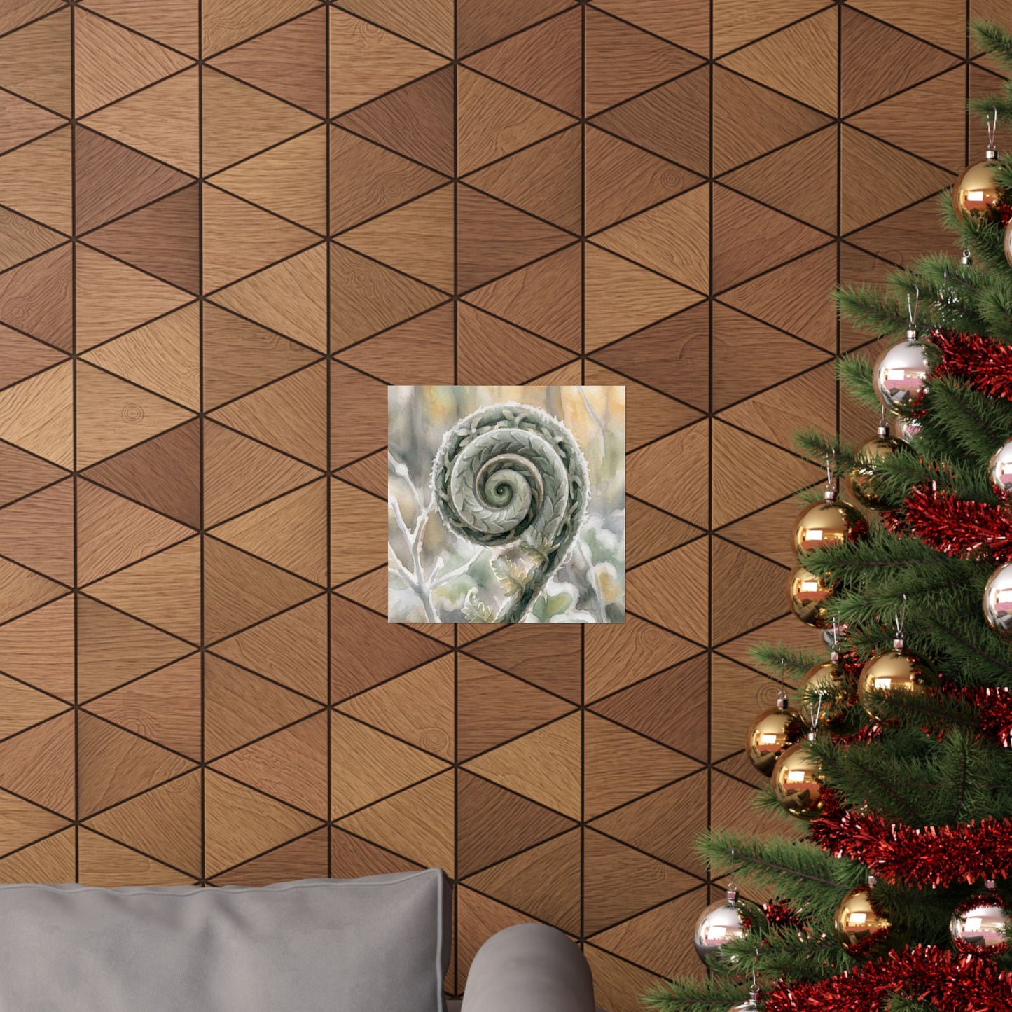 Fern Unfurling Wall Art Print | Winter Japandi Watercolor Art