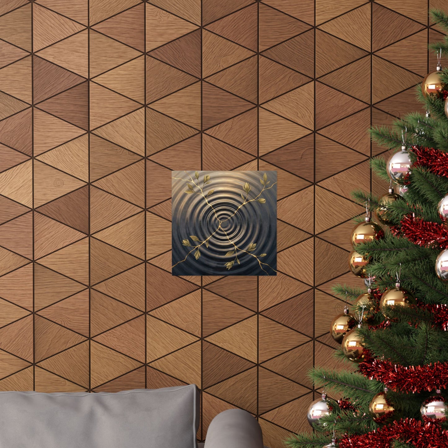 Kanso Water Ripple Wall Art Print - Kintsugi Gold Vein