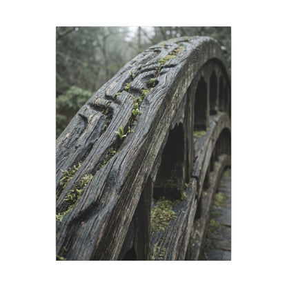 Overcast Wooden Bridge Canvas Art - Japandi Kanso