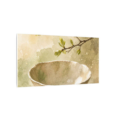 Warm Ceramic Bowl Canvas Art - Watercolor Japandi