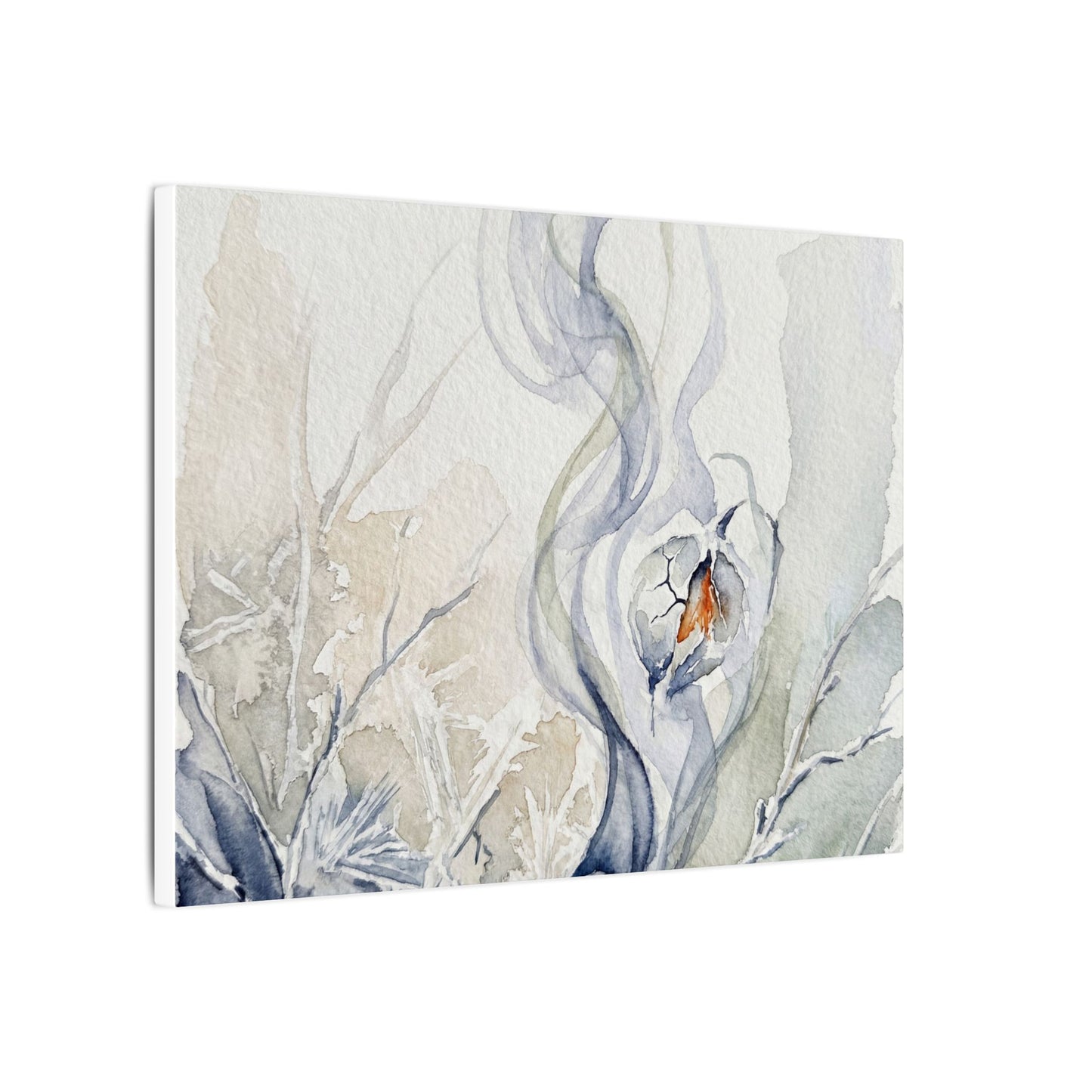 Earthy Incense Smoke Canvas Art - Watercolor Japandi