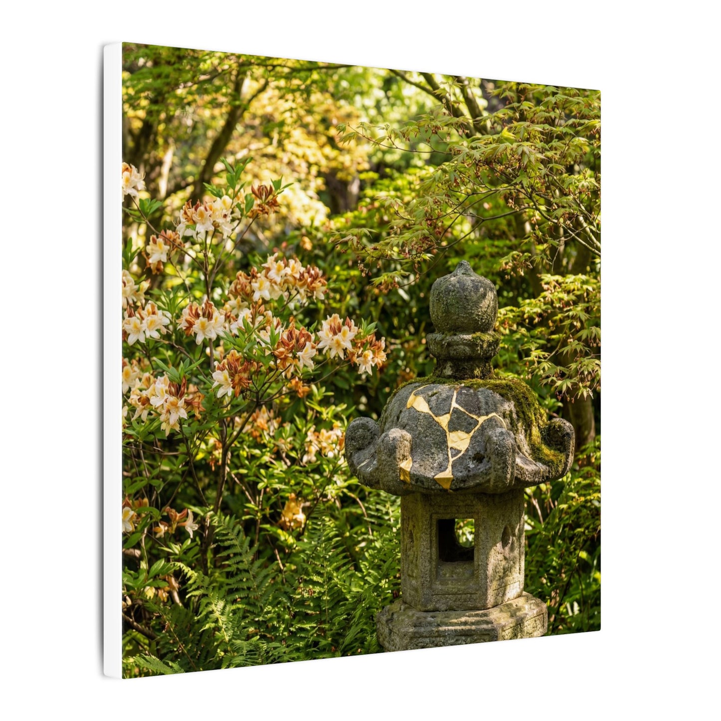 Spring Stone Lantern Gold Repair Canvas Art | Beautiful Decor