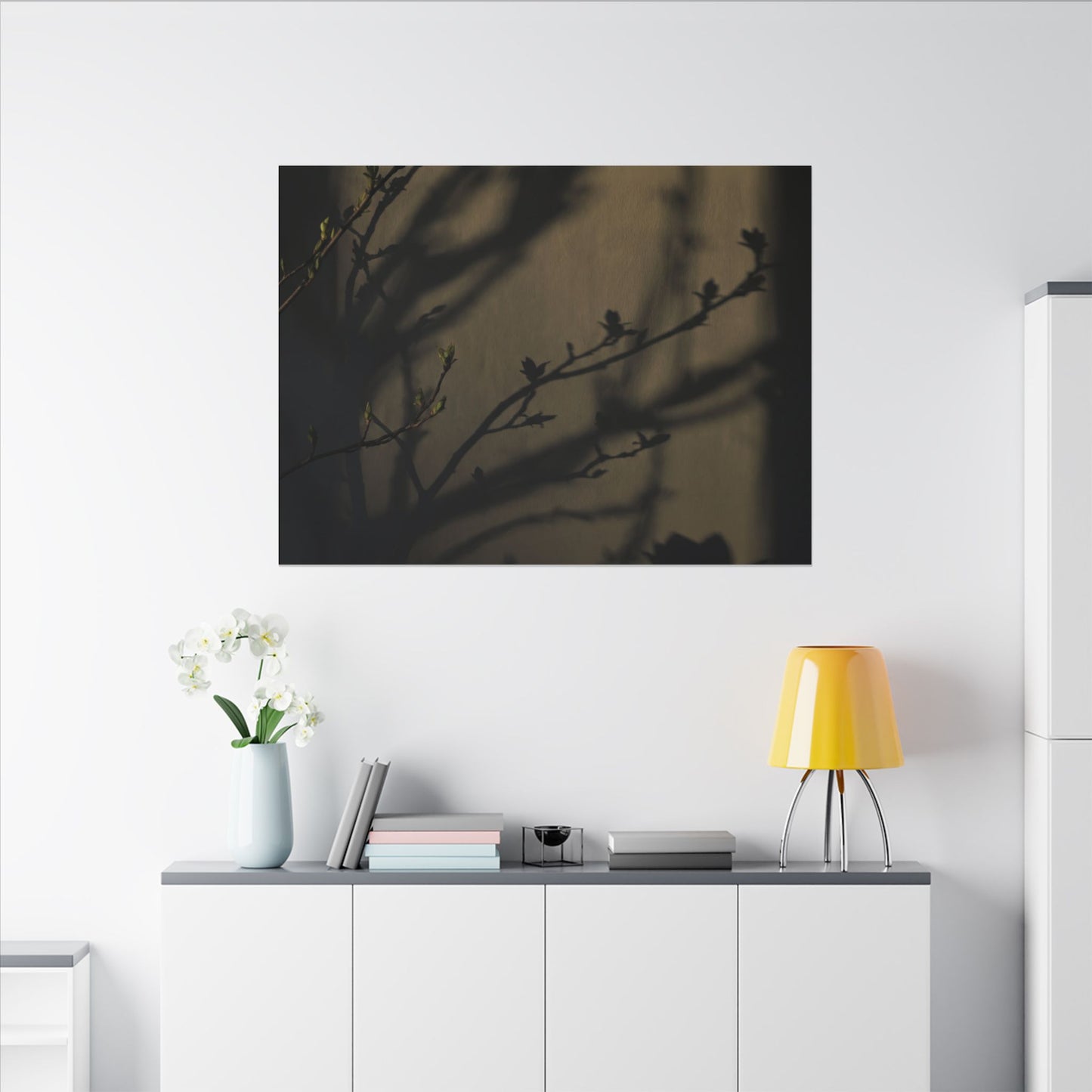 Seijaku Shadow Play Canvas Art - Dark Japandi Charcoal Ink