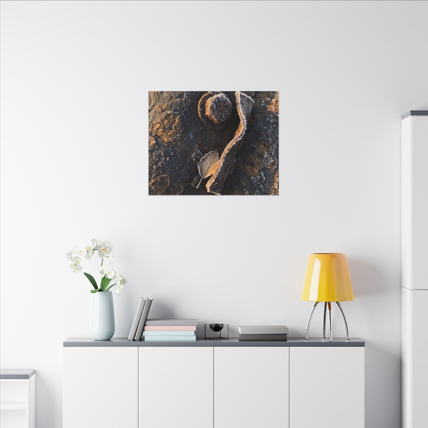 Moody Rust Patina Canvas Art - Moody Minimal Dark Japandi