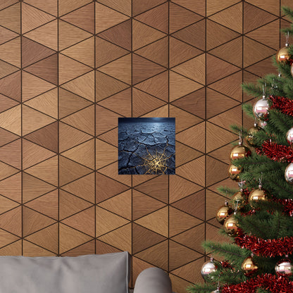 Artful Cracked Earth Wall Art Print - Gold Vein Kintsugi