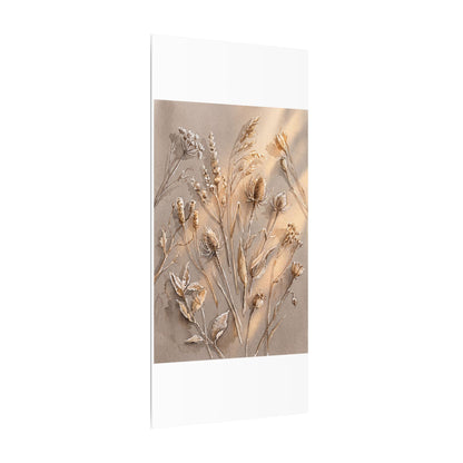 Japandi Dried Flowers in Golden Hour | Watercolor Canvas Art