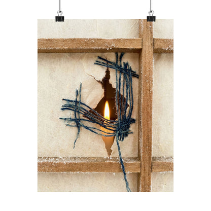 Candlelight Shoji Screen Wall Art Print - Kintsugi Kanso