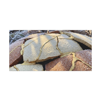 Broken Pottery Crackle Gold Canvas Art | Healing Kintsugi Art