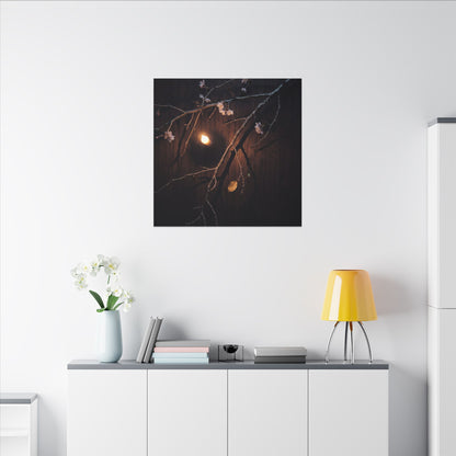 Datsuzoku Cherry Blossom Canvas Art - Dark Japandi Moody Minimal