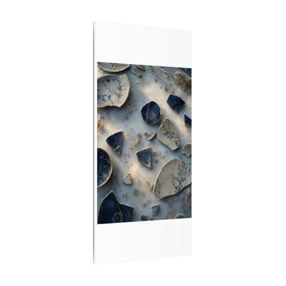 Broken Pottery Canvas Art | Winter Kintsugi Gold Vein Art