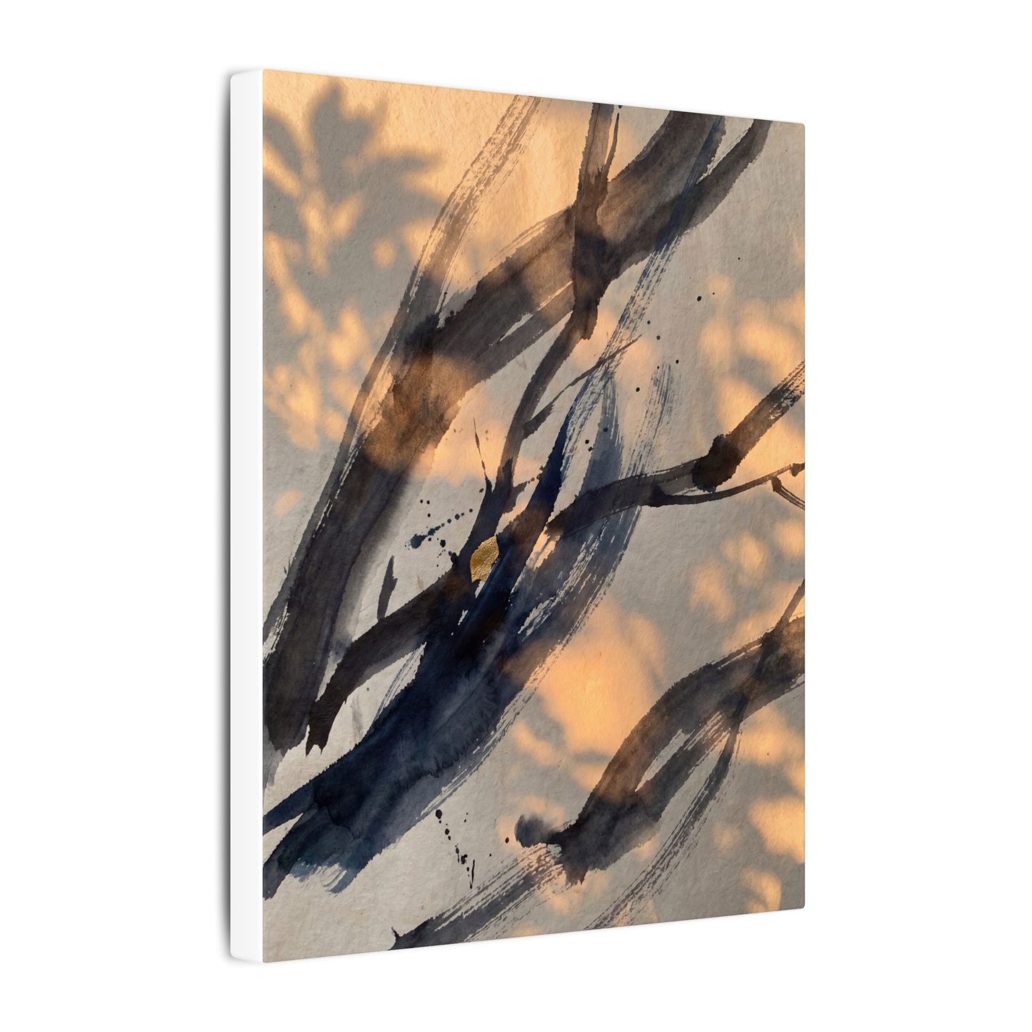 Datsuzoku Ink Brushstroke Canvas Art - Dark Japandi Shadow Zen