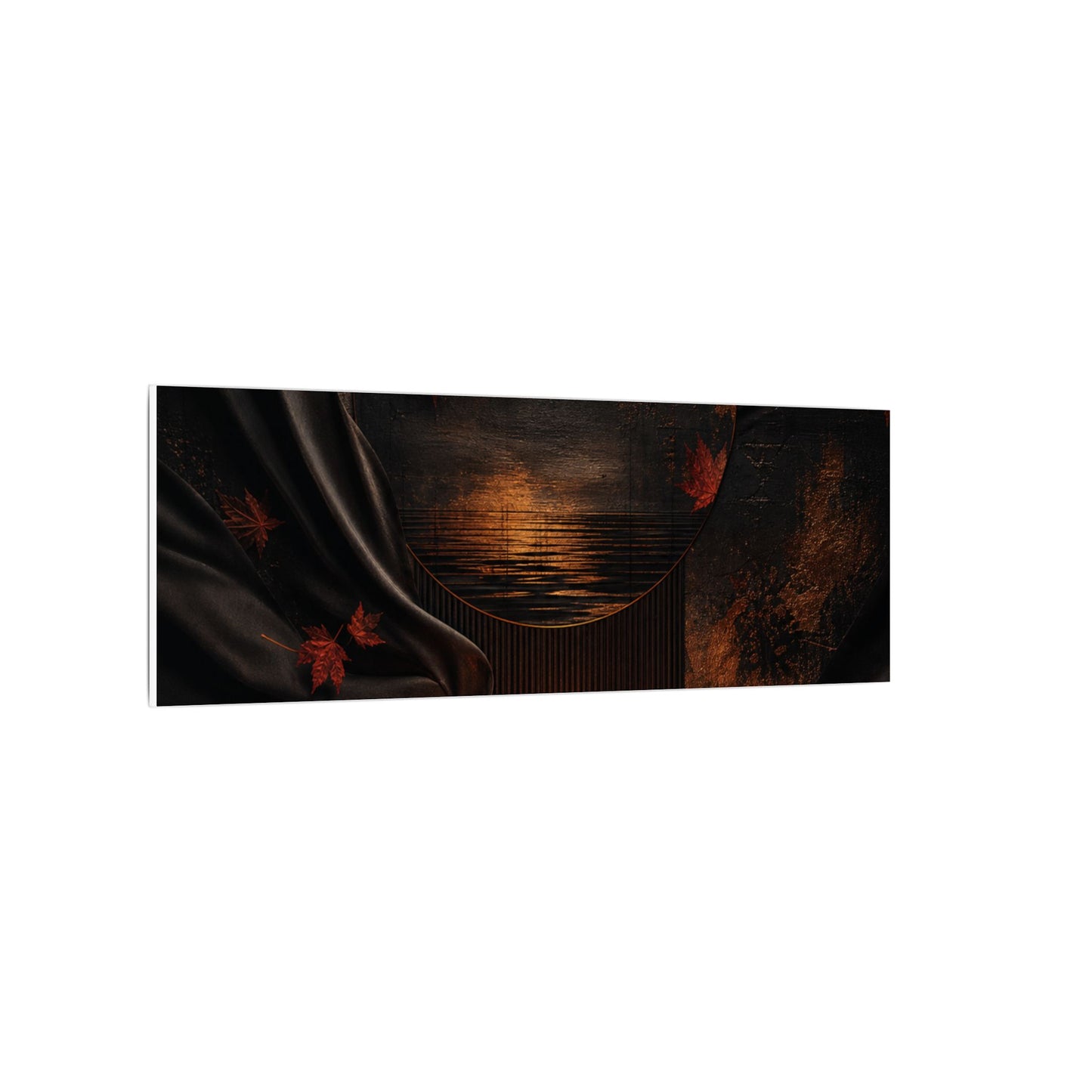 Silk Drape Autumn Canvas Art | Dark Japandi Moody Design