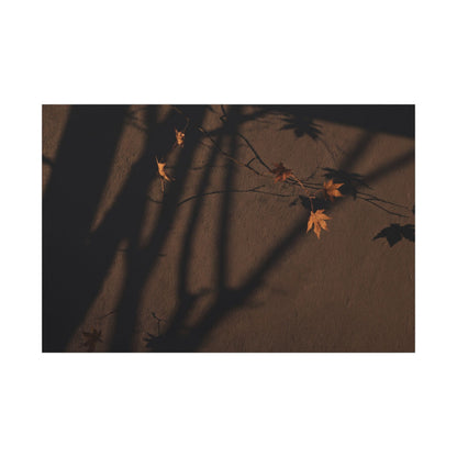 Shadow Play Autumn Canvas Art | Dark Japandi Luxurious Design Art Print