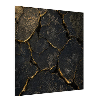 Cracked Earth Canvas Art | Winter Dark Japandi Shadow Zen Art
