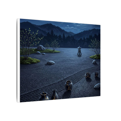 Kintsugi Moonlit Garden in Moonlight | Gold Repair Canvas Art