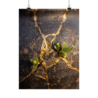 Golden Hour Rust Patina Wall Art Print - Kintsugi Shibui