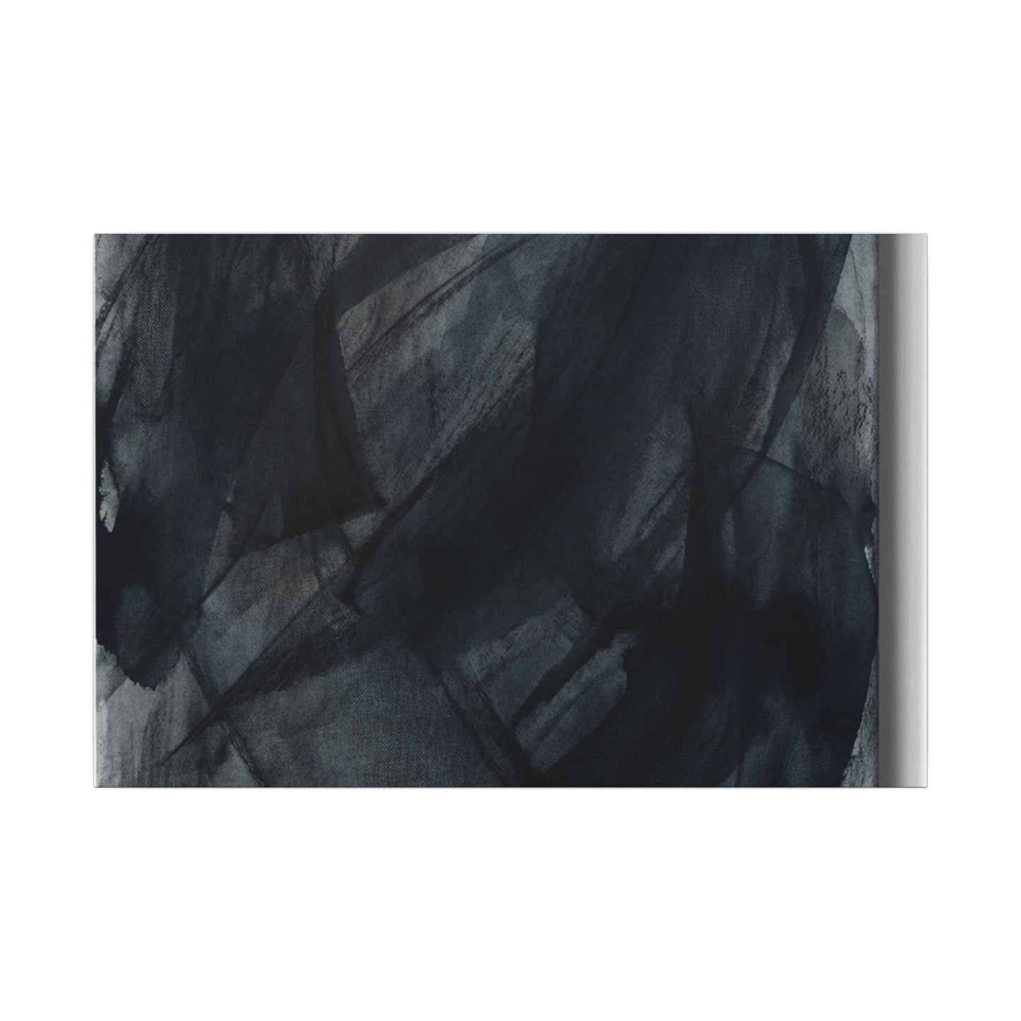 Deep Tones Dark Japandi Charcoal Canvas Art | Deep Tones Charcoal Ink Art Print