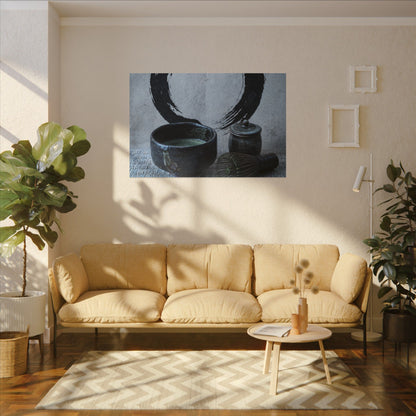Tea Ceremony Canvas Art | Winter Zen Enso Art