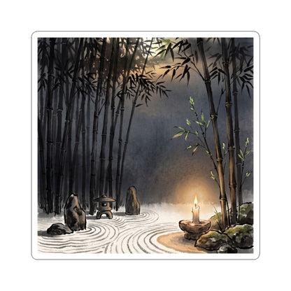 Candlelight Bamboo Grove Sticker - Zen Fukinsei
